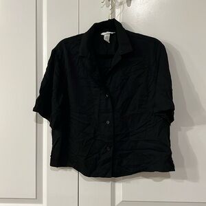 Lightly worn black H&M size S button down top